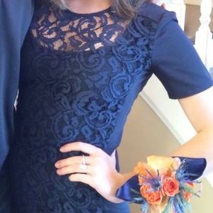 French Connect Navy Lace Dress